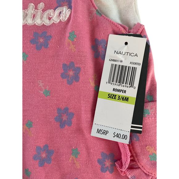 Nautica 3-6 months baby girl1 piece jumper, pink and purple NWT - Picture 3 of 3